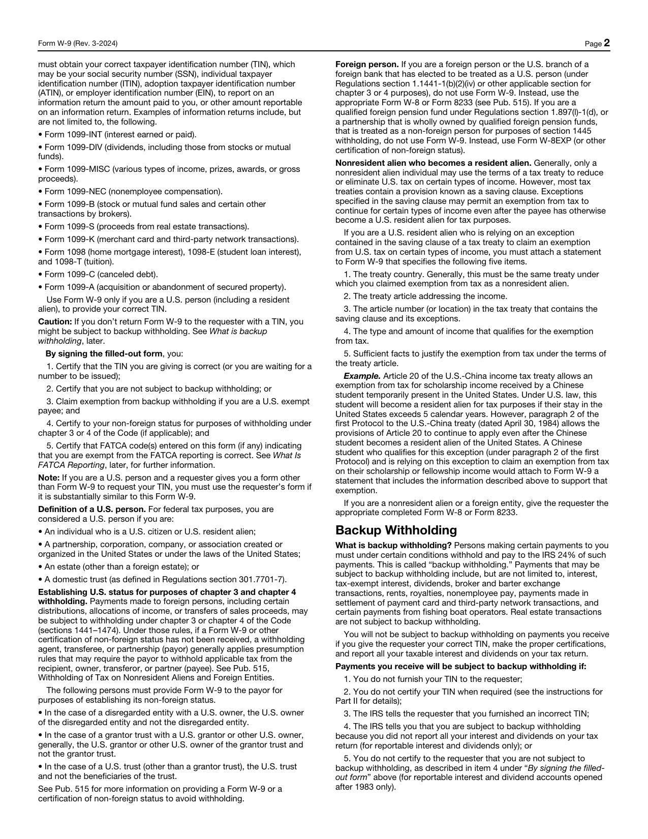 IRS Form W-9, page 2