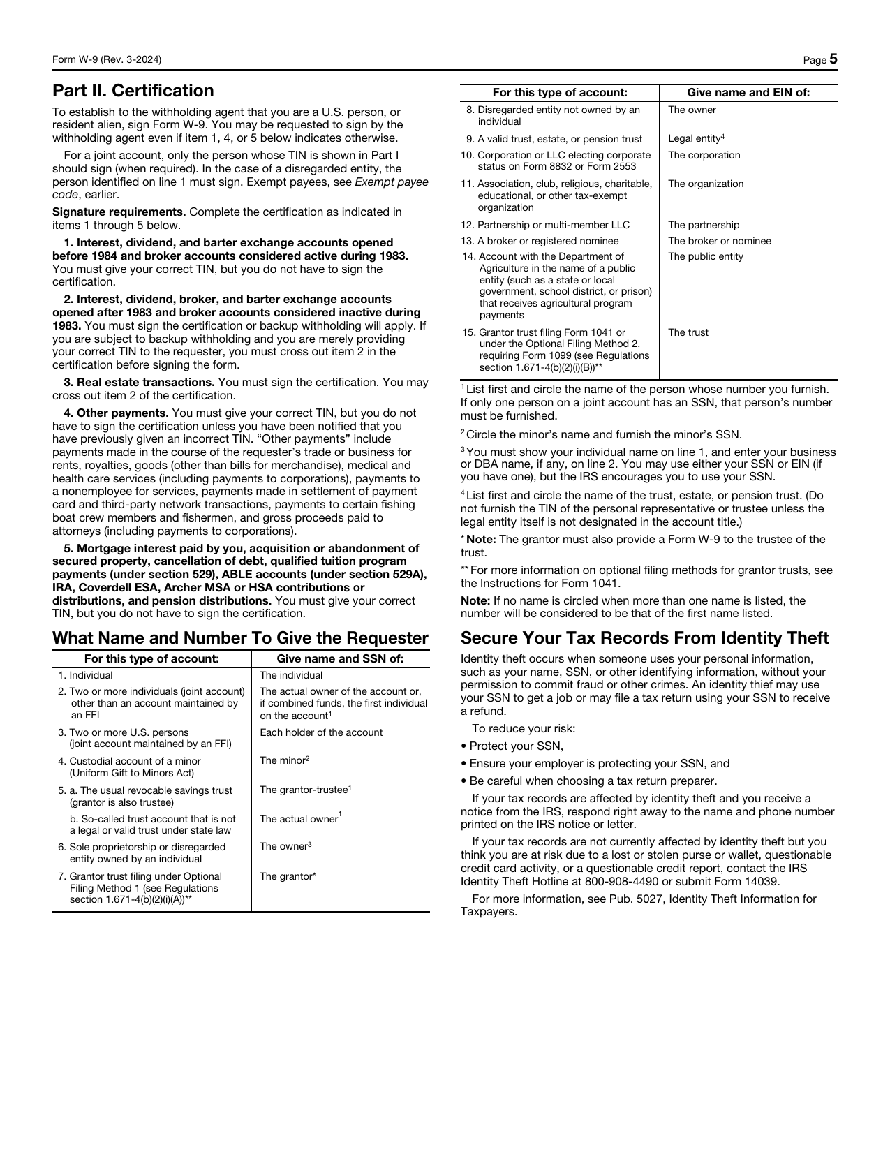 IRS Form W-9, page 5